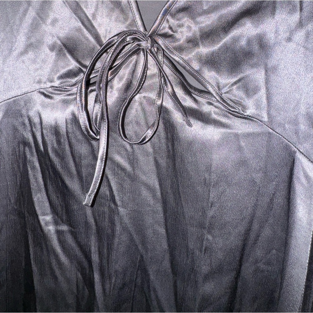 ZARA Satin Mini Dress Sliver NWT - Picture 4 of 8